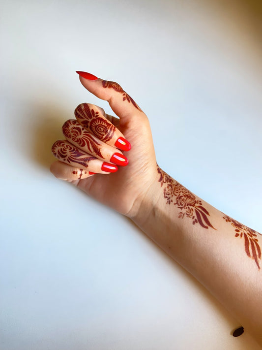 ( يد واحدة )rose طابع الحناء : رشمة