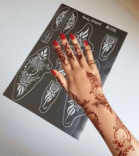( يد واحدة )rose طابع الحناء : رشمة